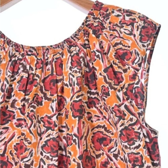 MARNI Blouse OrangexRedxWhite(Flower Pattern) 42 or size Large. - Picture 4 of 5